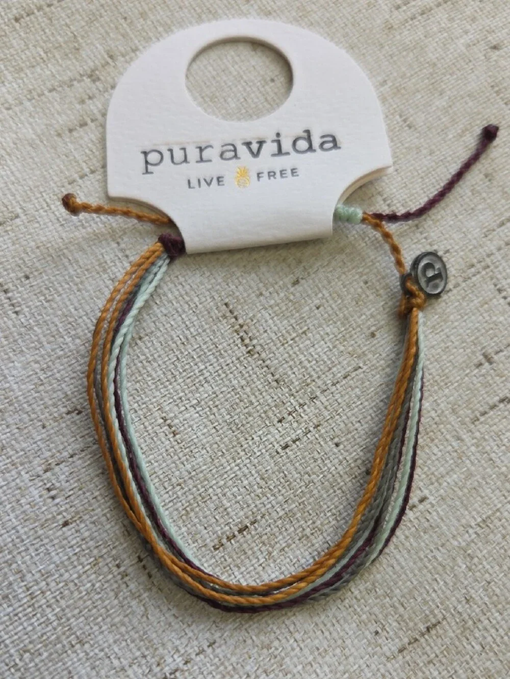 Pura Vida Layered Wax Cord Bracelet in Mustard, Sage & Plum